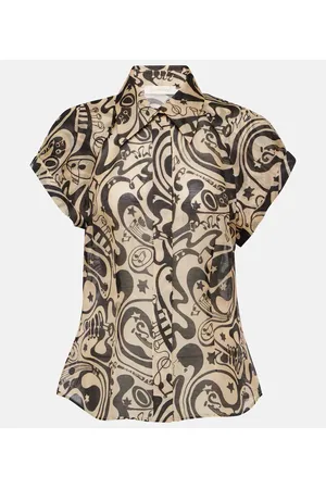 ZIMMERMANN Matchmaker printed linen and silk blouse