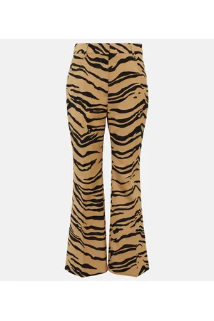 Stella McCartney Tiger-print wool-blend flared pants