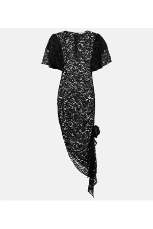 Alessandra Rich Asymmetric lace midi dress