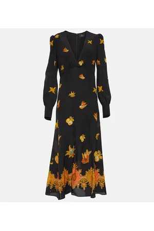 Etro Printed silk crÃªpe de chine midi dress