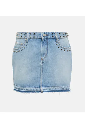 Alessandra Rich Embellished denim miniskirt