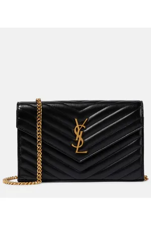 Saint Laurent Cassandre matelassÃ© leather wallet on chain
