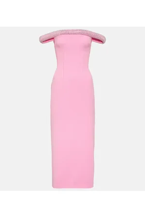 DAVID KOMA Crystal-embellished cady midi dress