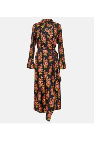 Etro Floral silk twill midi wrap dress