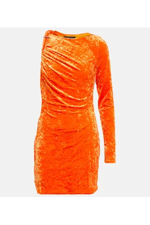VERSACE Asymmetric velvet minidress