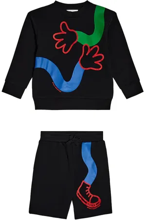 Stella McCartney Printed cotton fleece sweatshirt and shorts set
