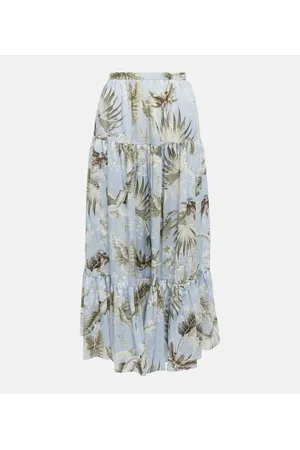 Erdem Olympia printed cotton midi skirt
