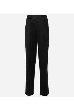 Victoria Beckham Asymmetric wool-blend straight pants
