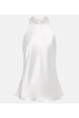 GALVAN Bridal tie-neck satin top
