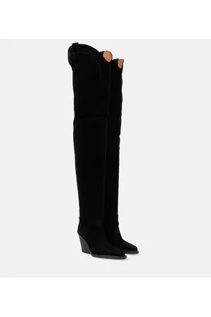 PARIS TEXAS Suede over-the-knee cowboy boots