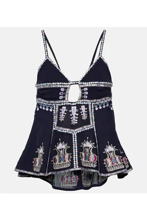 Isabel Marant Embroidered cotton-blend camisole top