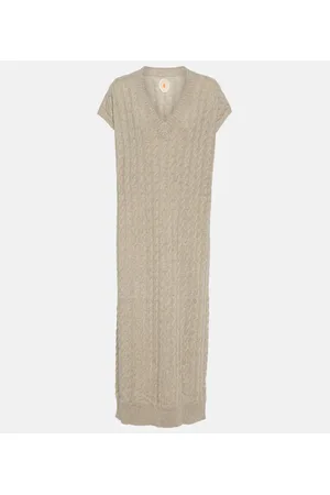 Jardin des Orangers Cable-knit cashmere sweater dress
