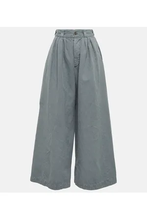 Maison Margiela Wide-leg cotton and linen canvas pants