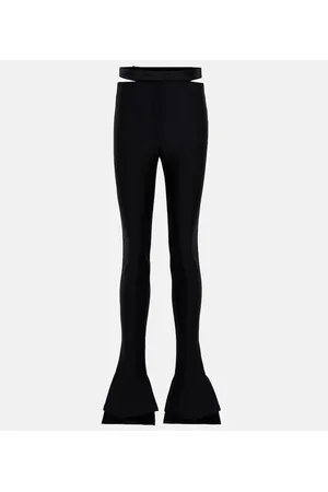 MUGLER Cutout scuba mid-rise flared pants