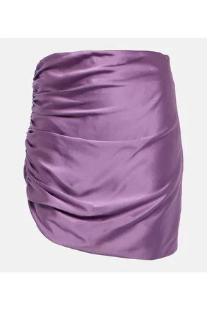 The Sei Asymmetric gathered silk miniskirt