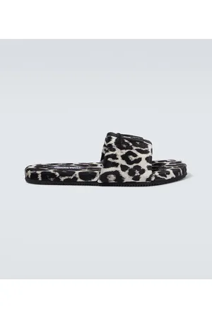 Tom Ford Harrison logo leopard-print slides