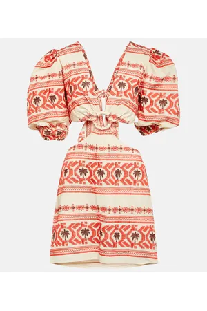 JOHANNA ORTIZ Cutout printed cotton minidress
