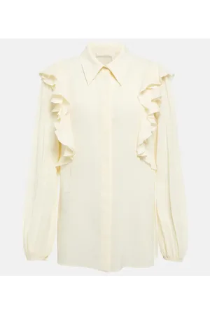 Chloé ChloÃ© Ruffle-trimmed silk blouse