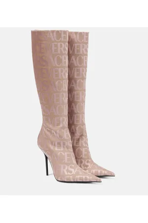 VERSACE Allover knee-high boots