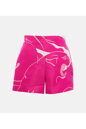 VALENTINO Printed silk crÃªpe de chine shorts