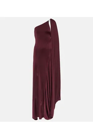 Stella McCartney Caped one-shoulder satin gown