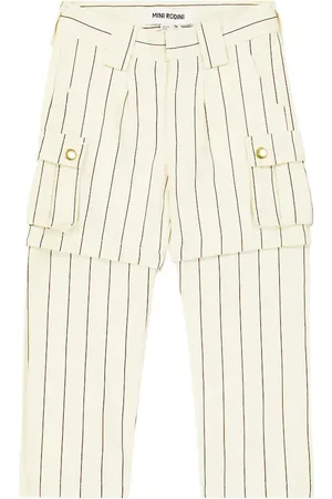 Mini Rodini Striped cotton cargo pants