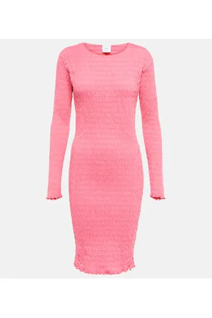 Patou Smocked cotton-jersey mini dress