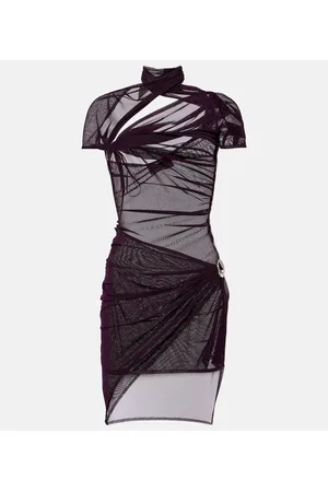 COPERNI Asymmetric mesh minidress
