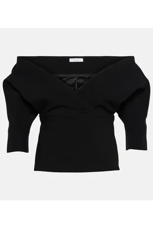 Salvatore Ferragamo Wool-blend gabardine top