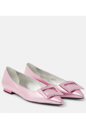Roger Vivier Gommettine metallic leather ballet flats