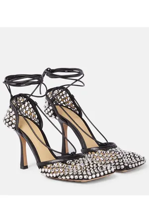 Bottega Veneta Sparkle Stretch embellished mesh pumps