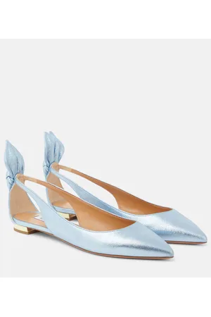 Aquazzura Bow-detail leather ballet flats