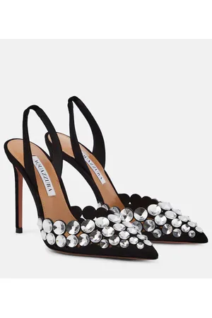 Aquazzura Maxi-Tequila suede slingback pumps