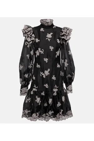 Erdem Nella floral embroidered silk minidress