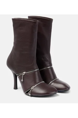 Burberry Peep leather ankle boots