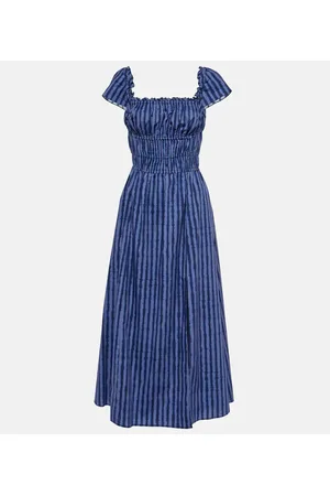 Altuzarra Ruched cotton-blend midi dress
