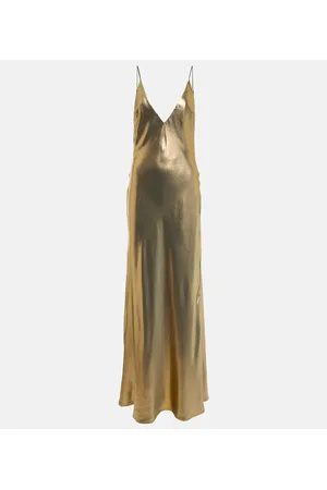GALVAN Silk lamÃ© gown