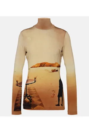 Paco rabanne Printed jersey turtleneck top