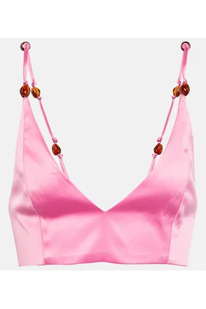 Ganni Satin crop top