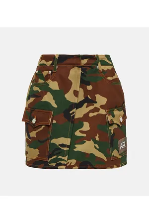 Alessandra Rich High-rise camouflage gabardine miniskirt