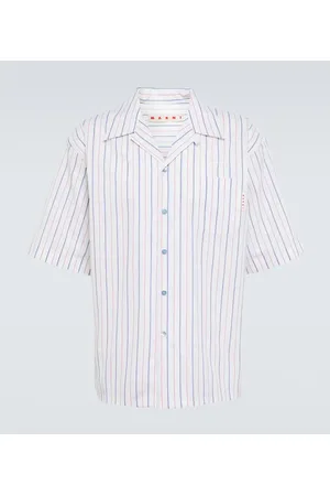 Marni Striped cotton poplin bowling shirt