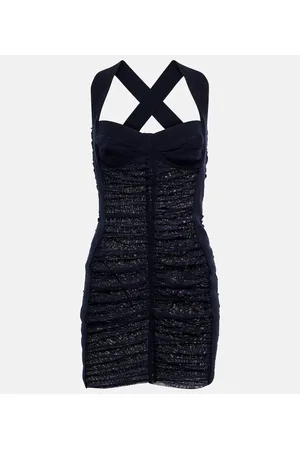Jean Paul Gaultier Ruched mesh bustier minidress