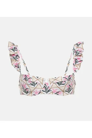 Agua by Agua Bendita Kiwi Orquidea floral bikini top