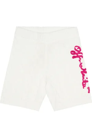 OFF-WHITE Cable-knit logo cotton shorts