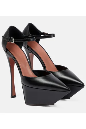 Amina Muaddi Angelica leather platform pumps