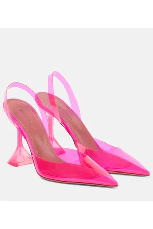 Amina Muaddi Holli Glass PVC slingback pumps
