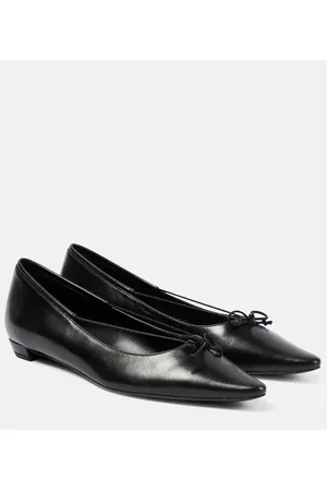 The Row Claudette Bow leather ballet flats