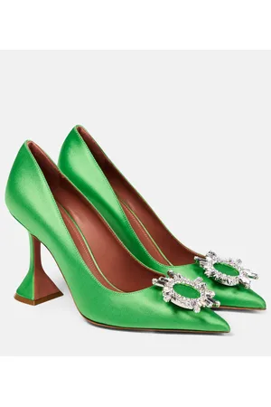 Amina Muaddi Begum embellished satin pumps