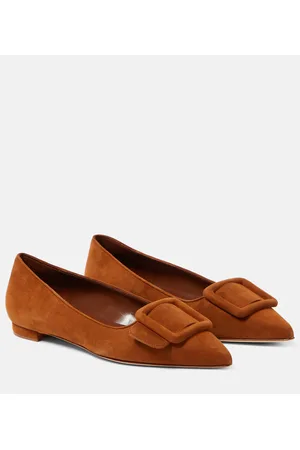 Manolo Blahnik Maysale suede ballet flats