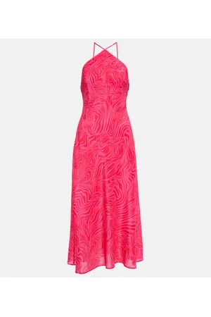 RIXO London Opal silk halterneck midi dress